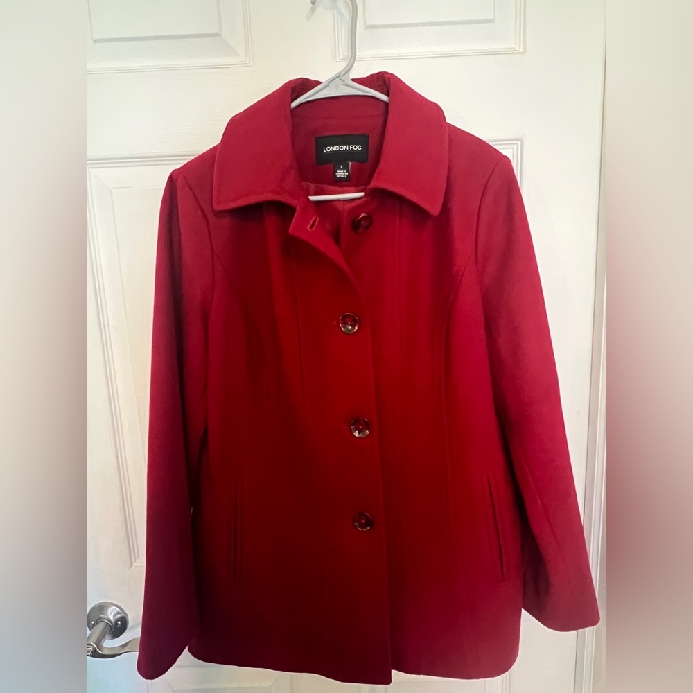 London Fog Women's Scarlet Pea Coat
